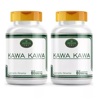 Kava Kawa Cápsulas 500mg 2 Frascos 100% Puro E Natural