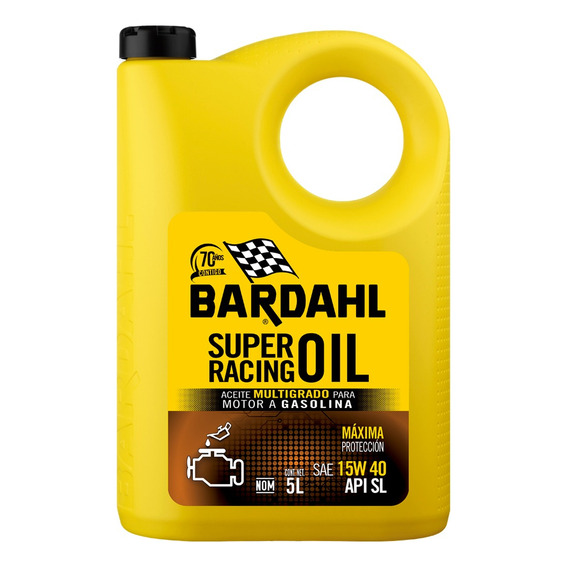 Aceite Mineral Bardahl Super Racing Oil 15w40 Api Sl, 5 L