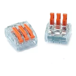 Conector Borne Alavanca 3 Vias Terminal Emenda Fio Cabos 10u