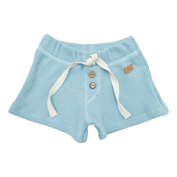 Short Mini Anima Bermuda Verano Waffle Bebe Celeste