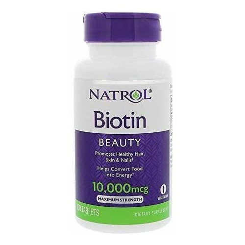 Biotina Natrol Maximum Strength 10.000 Mcg X 100 Made In Usa