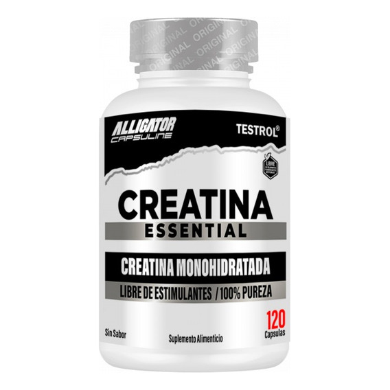 Creatina Monohidrato Testrol Essential 120 Cápsulas Sin Sabor