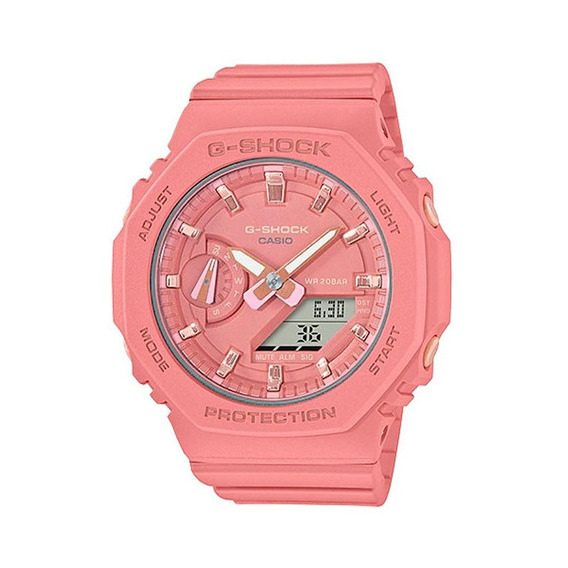 Reloj Casio G-shock Gma-s2100-4a2dr Mujer 100% Original Color De La Correa Rosa Color Del Bisel Rosa Color Del Fondo Rosa