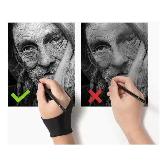 Guante Artista Tableta Gráfica Dibujo Reduce Fricción, Sudor