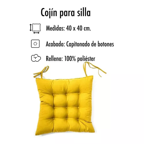 Cojines para sillas 40 x 40 x 4 cm pack 2