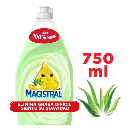 Lavatrastes para lavavajillas Magistral Aloe concentrado limón en botella 750 mL