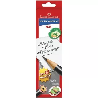 Lápis Grafite Ecolápis 1205 Max - 14 Lápis - Faber Castell Cor Da Marcação Preto