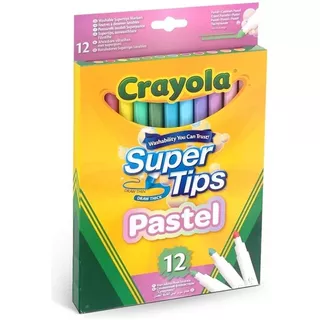 Plumones Pastel Punta Cónica Super Tips Crayola® 12 Piezas