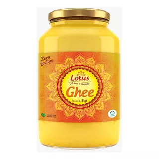 Ghee Lotus 3kg - Manteiga Clarificada Indiana - Zero Lactose