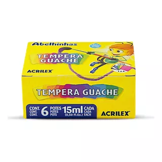 Tinta Guache 15ml Acrilex - 06 Cores