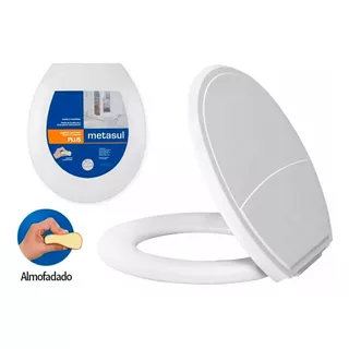 Assento Sanitário Almofadado Basico Oval Universal Slim Off Cor Branco