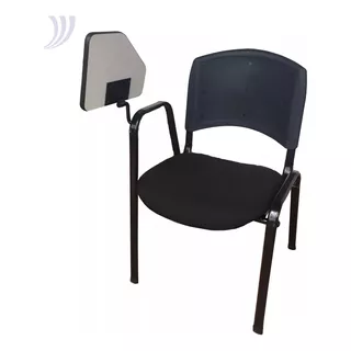 Kit 6 Cadeira Preta Universitária Escolar C/ Prancheta 