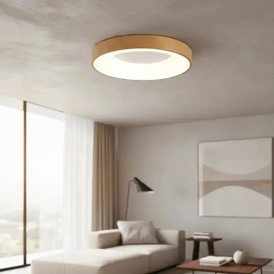 Plafon Led Halo Madera Diseño Moderno 38w Lda81038-m Madera