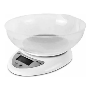 Balanza Digital Cocina Pesa 1g-5kg Viene Con Bowl Y Pilas Capacidad Máxima 5 Kg Color Blanco