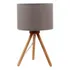 Lámpara De Mesa, Portátil Madera. Que Sal! Estructura Madera Pantalla Gris