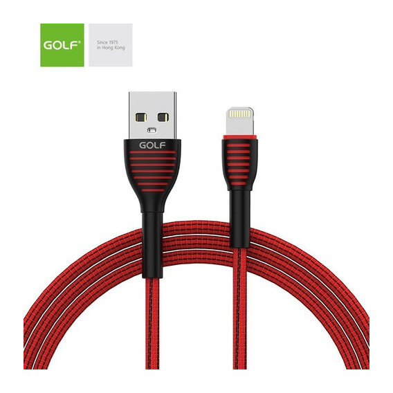 Cable Compatible Con iPhone Aprobado 1 Metro Golf Color Rojo