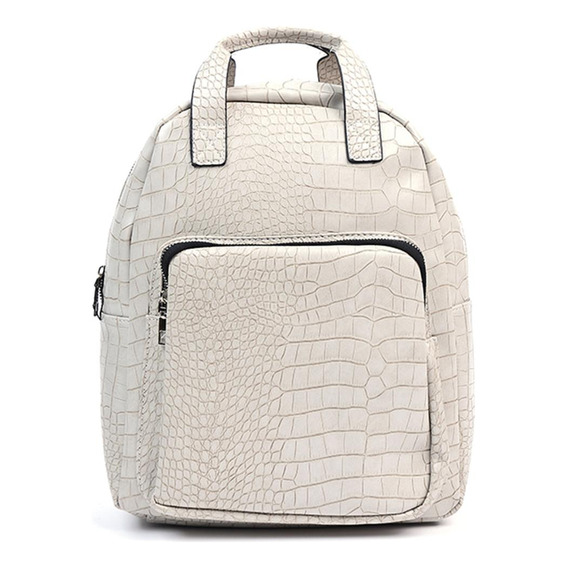 Mochila Canva Dijon En Cuero Pu  Color Beige