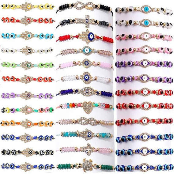 36 Pulseras De Mal De Ojo, Pulsera De Nudo De La Suerte