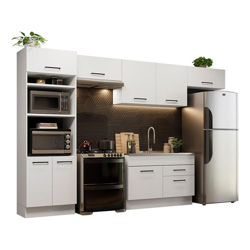 Mueble De Cocina Integral 350cm Agata Madesa 01 Blanco