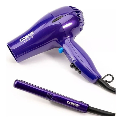 Combo Secador + Plancha Cs80al Conair 247cs80nrcal Color Violeta Oscuro