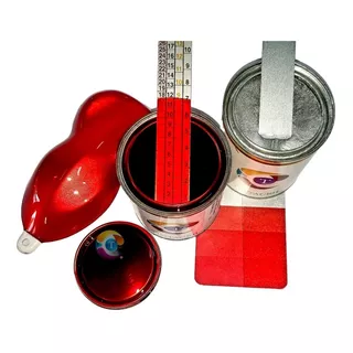 Kit Pintura Candy Bicapa Rojo 1 Lt + Base Aluminio Bic. 1 Lt