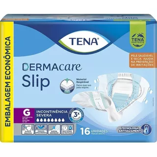 Fralda Geriatrica Tena Slip Derma Care G Com 16 Unidades Tamanho Grande