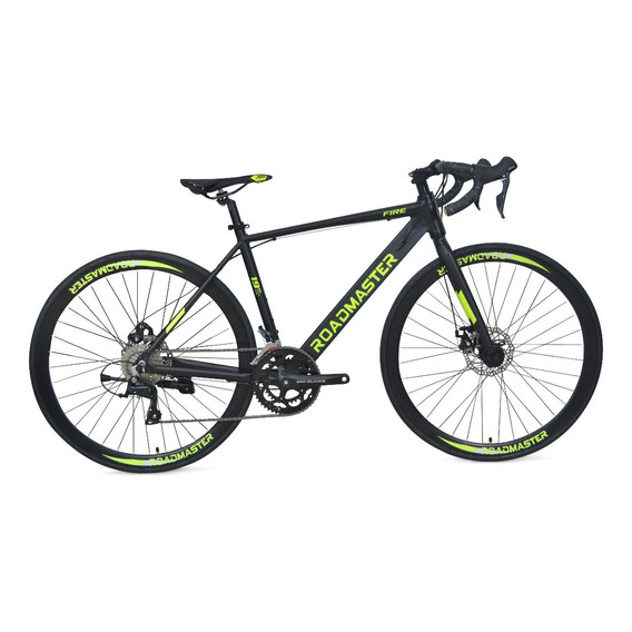 Bicicleta De Ruta Roadmaster Fire Shimano 18 Vel Fren Disco Color Negro/verde Tamaño Del Marco M