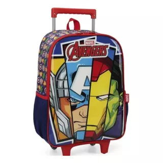 Mochila Vingadores Com Rodinha - Azul