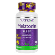 Melatonina Natrol 3 Mg 100 Tabs | Efecto Prolongado  Te Ayudan A Dormir Más Rápido, Permanecer Dormido Más Tiempo, Fortalecer El Sistema Inmunológico, 100% Vegetariano, 3 Mg, 100 Unidades