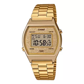 Relógio Casio Feminino Vintage Dourado Gliter B640wgg-9df