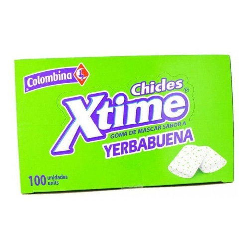 Chicles Xtime Yerbabuena - Caja X 100 Und