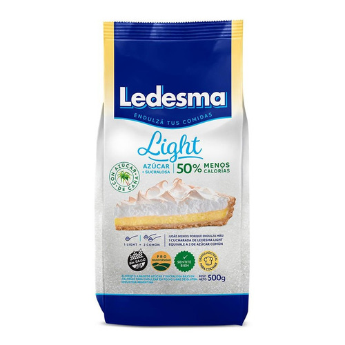 Azúcar Ledesma Light 50% Menos Calorias  Paquete 500 Gr