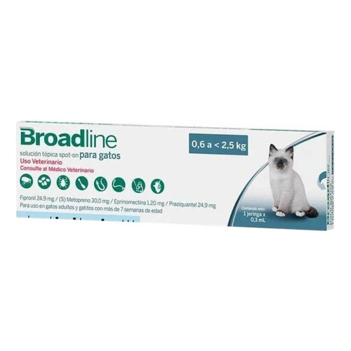 Pipeta antiparasitario para pulga Merial Broadline para gato hasta 2.5kg