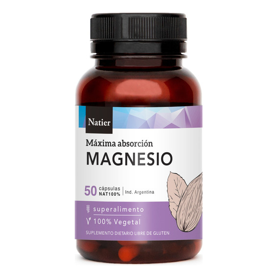 Natier Suplemento Alimentario Vegano Natural Magnesio 50c 3c