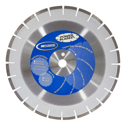 Disco De Corte Concreto Mpower Jb14premp 14 PuLG Color Gris