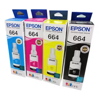 Kit 4 Tintas Originales Epson 664 L110 L120 L200 L220