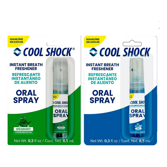Spray Refrescante Bucal Duo 2 Piezas Mal Aliento Coolxshock