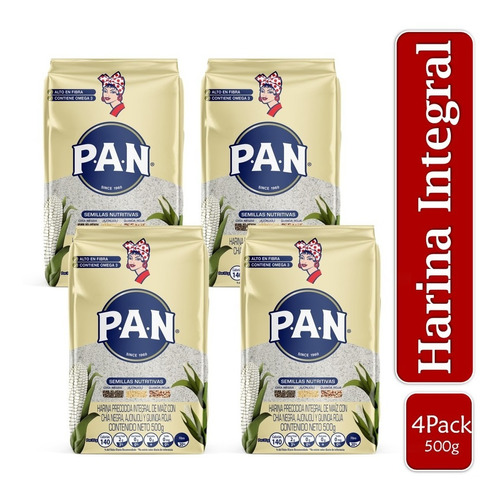Harina Integral Harina Pan Blanca 500g X4 Uds