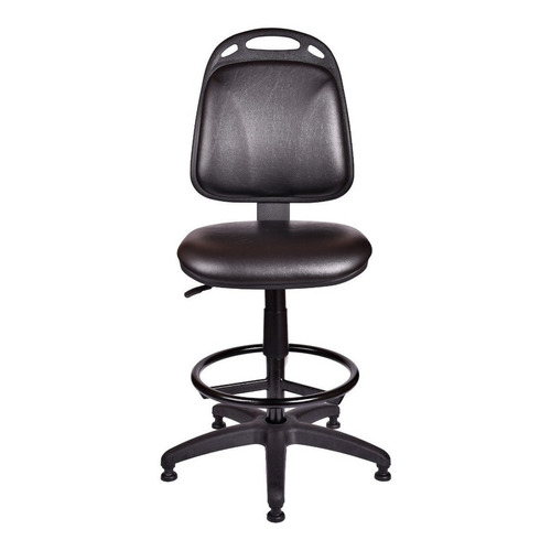 Silla de escritorio de Outlet Diva cajera sin apoyabrazos y sin ruedas ergonómica  negra con tapizado de cuero sintético