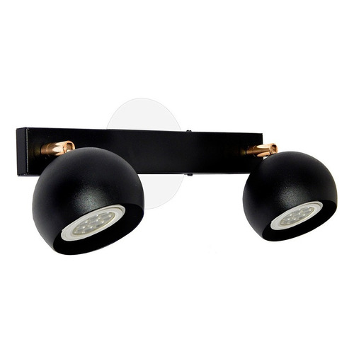 Lampara Aplique Techo Pared Gioluce Tini-gap-2 Luces Bocha Negro Cobre