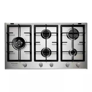 Cooktop À Gás 5 Bocas Brastemp Gourmand Bdk90drbna Cor Prateado 220v