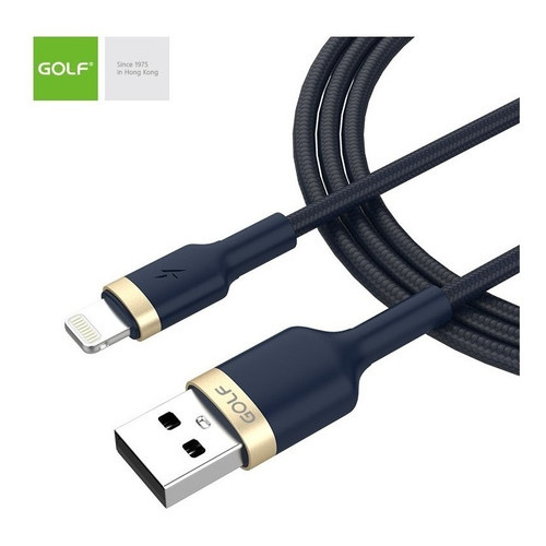 Cable Compatible Con iPhone Aprobado 1 Metro Golf Color Azul petróleo