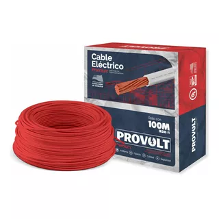 Cable Eléctrico U L Thw Calibre 12 Rollos 100 M Provolt Ul Cubierta Rojo