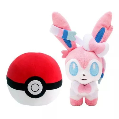 Eevee Evoluções Kit Com 2 Pelúcias Pokemon Eevee Pokebola em