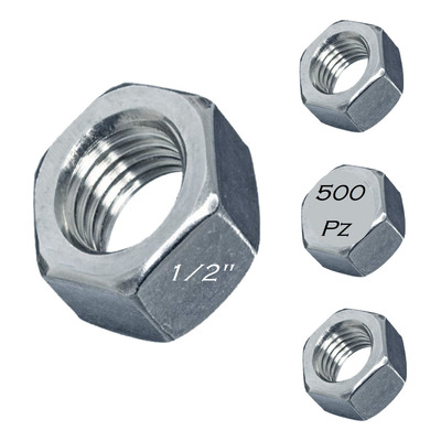 Tuerca Hexagonal 1/2 Estándar Galvanizada (500pz)