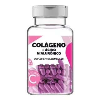 Colágeno Hidrolisado + Ácido Hialurônico E Vit C 500mg 60cps