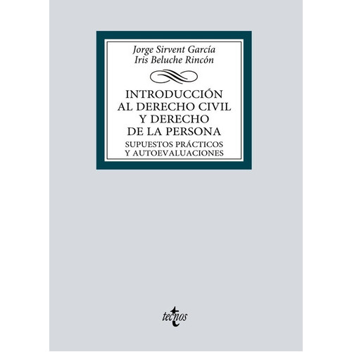 Introduccion Al Derecho Civil Y Derecho De La Persona, De Sirvent Garcia, Jorge. Editorial Tecnos, Tapa Blanda En Español