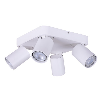 Plafon Spot 4 Luces Katharo Blanco Movil Apto Led Moderno Lk