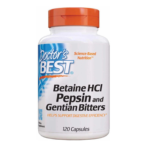 Betaína Hcl Pepsina Y Genciana Amarga 120 Capsulas Betaine