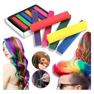 Tiza De 6 Colores Para Teñir Pintar Pelo Hair Chalk Fantacia